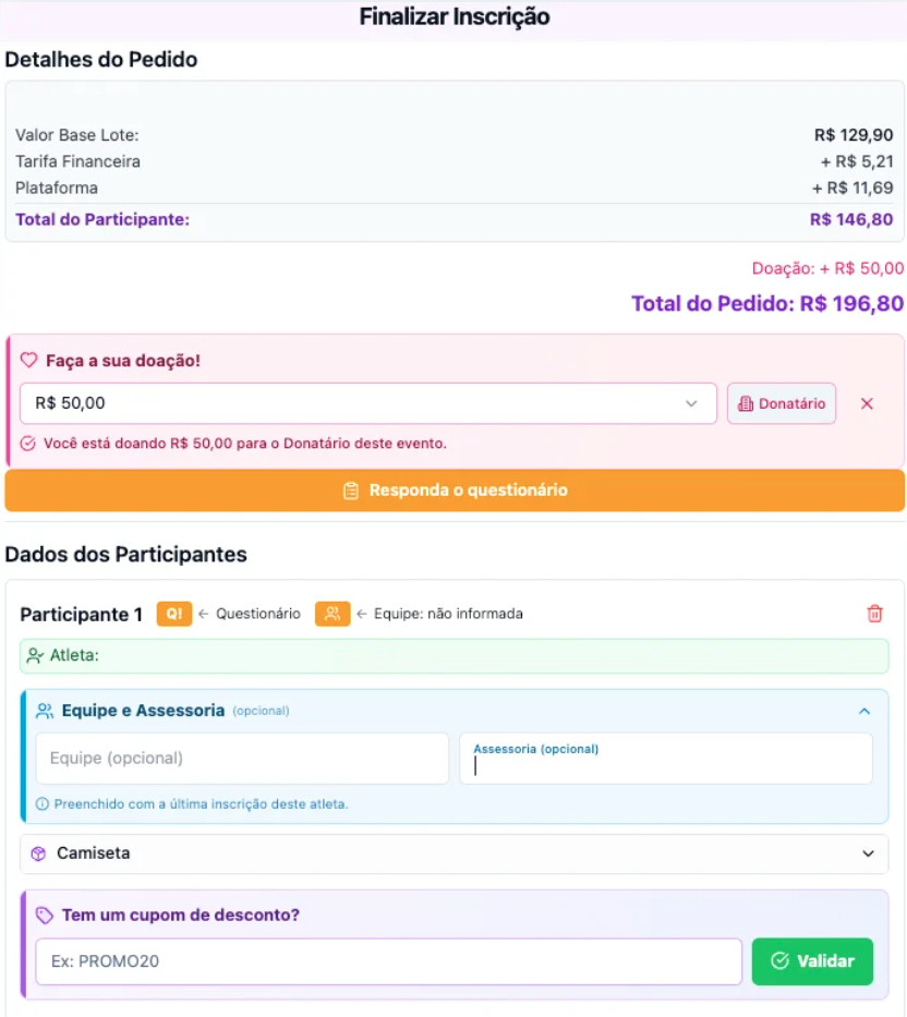 Doação (Anuente do Evento)